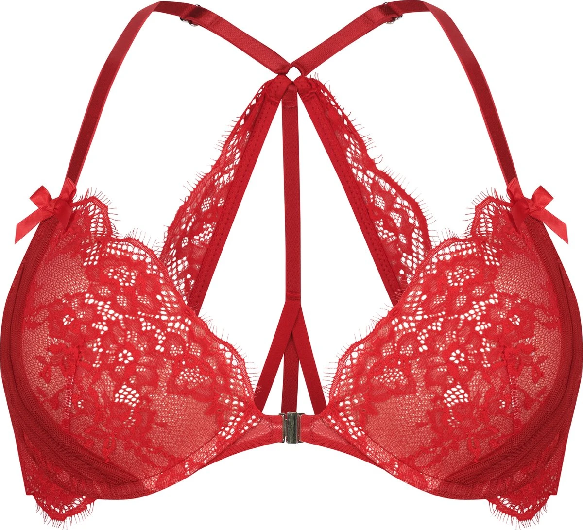 Hunkemöller Dames Lingerie Voorgevormde Push-up Beugel Bh Elissa - Rood - Maat B85 3 Hunkemöller Dames Lingerie Voorgevormde Push-up Beugel Bh Elissa - Rood - Maat B85