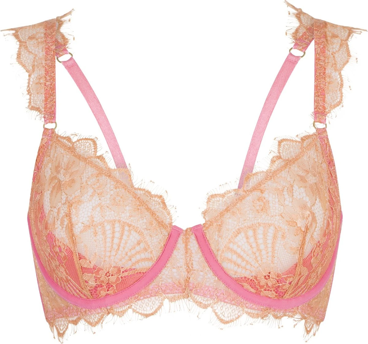 LingaDore Halve Maan BH - 6607-2 - Calypso Coral - 80B 3 LingaDore Halve Maan BH - 6607-2 - Calypso Coral - 80B