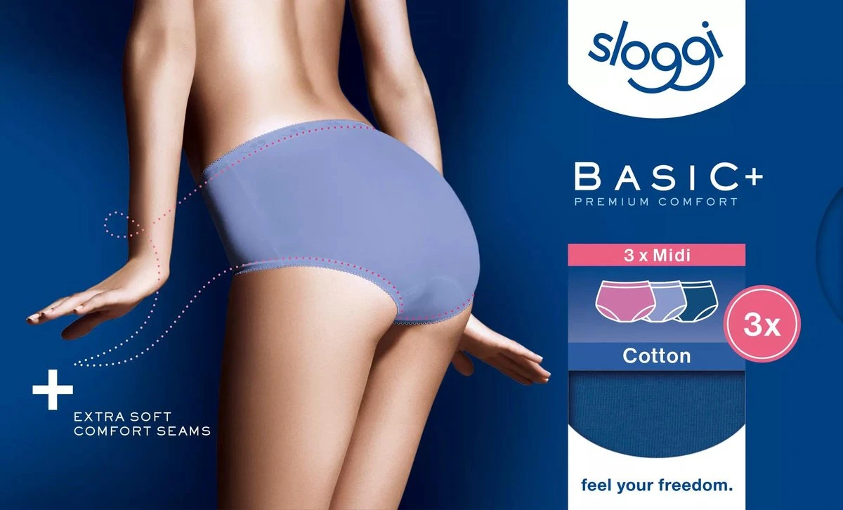 Sloggi Sloggi Basic+ Midi C3P Dames Onderbroek - Maat 50 10 Sloggi Sloggi Basic+ Midi C3P Dames Onderbroek - Maat 50 - Afbeelding 8