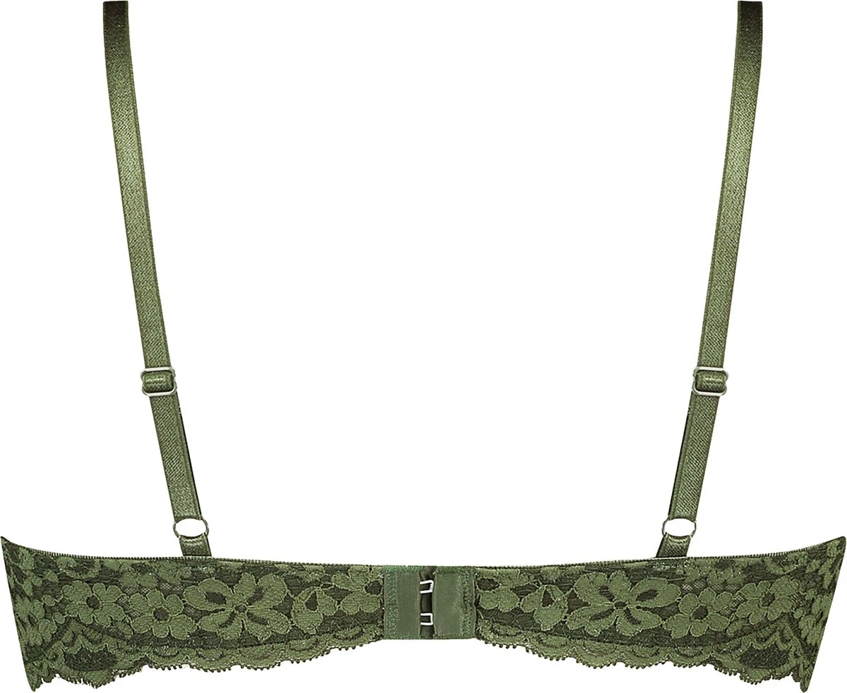 Hunkemöller Dames Lingerie Niet-voorgevormde Beugel Bh Rose - Groen - Maat C95 4 Hunkemöller Dames Lingerie Niet-voorgevormde Beugel Bh Rose - Groen - Maat C95 - Afbeelding 2