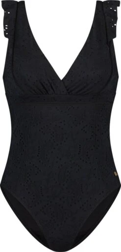Beachlife Black Embroidery Dames Badpak - Maat B36