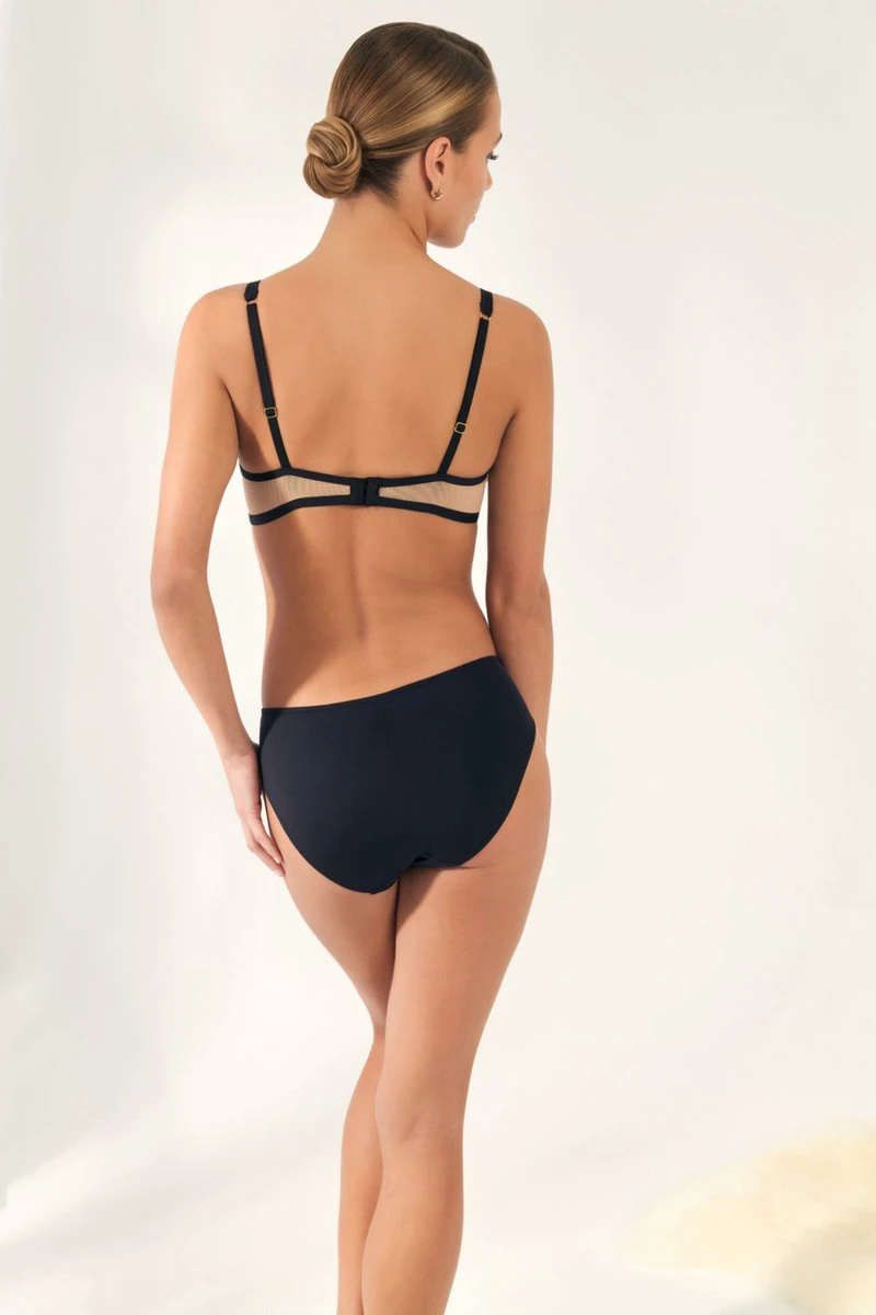 Promise - Noir Voorgevormde BH - Maat 80E - Beige Zwart - Met Beugel - Dames 7 Promise - Noir Voorgevormde BH - Maat 80E - Beige Zwart - Met Beugel - Dames - Afbeelding 5