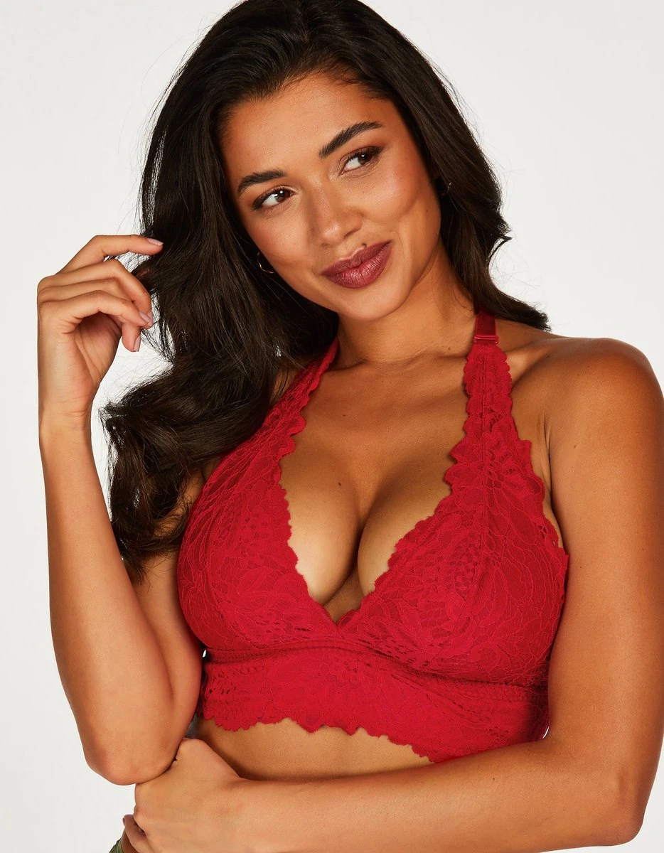 Hunkemöller Dames Lingerie Halter Bralette Shiloh - Rood - Maat M 5 Hunkemöller Dames Lingerie Halter Bralette Shiloh - Rood - Maat M - Afbeelding 3